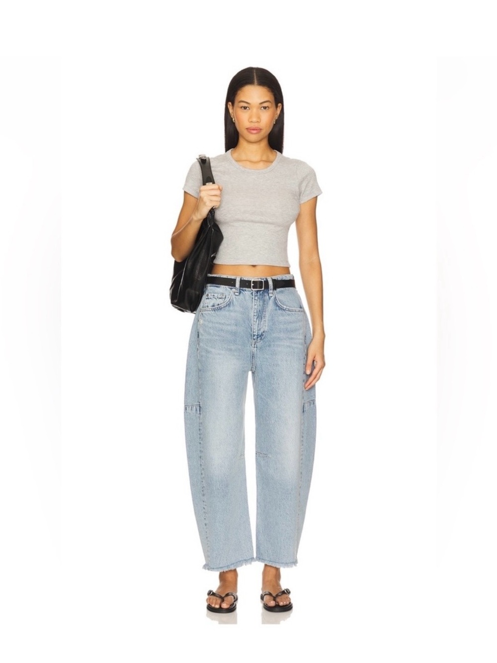 rag & bone Pale Blue Wide-Leg High-Rise Jeans - Picture 3 of 9